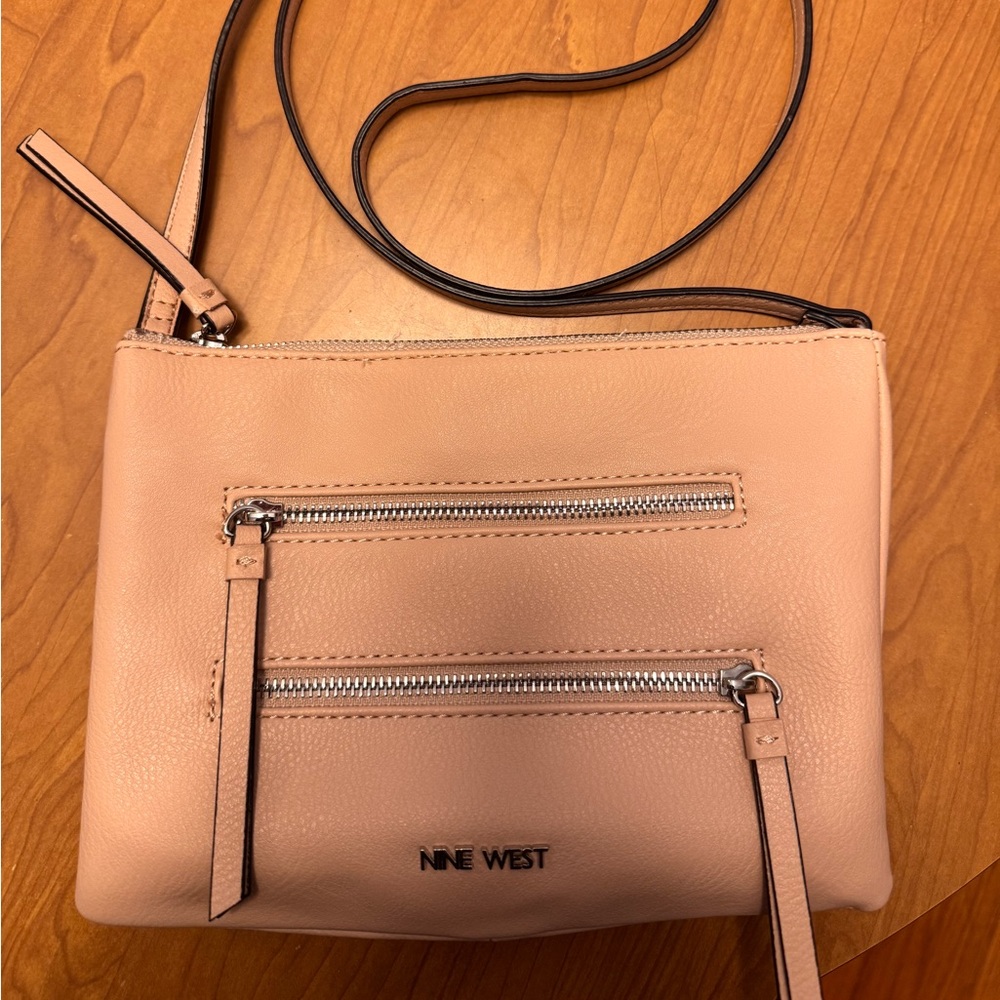 Nine West Blush Crossbody Bag with Zipper Accents